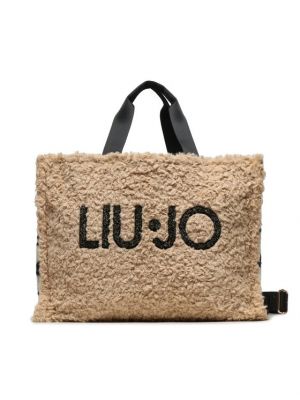 Nákupná taška s kožušinou Liu Jo béžová