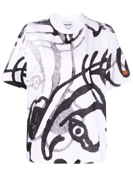 Camiseta con estampado con estampado abstracto Kenzo blanco