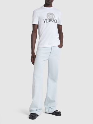 Camiseta de algodón de tela jersey Versace
