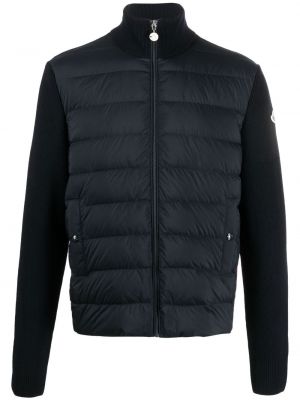 Strikket zip lang jakke Moncler blå