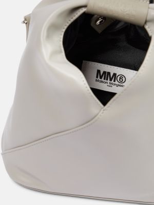 Kožená shopper kabelka z imitace kůže Mm6 Maison Margiela šedá