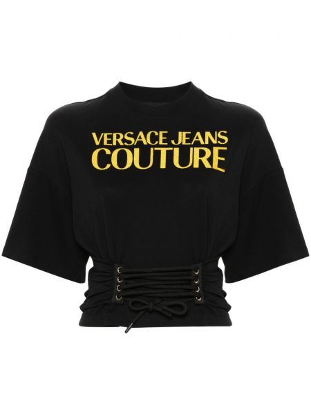 Тениска с принт Versace Jeans Couture черно