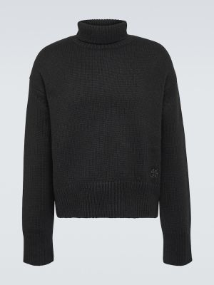 Jersey cuello alto de cachemir con cuello alto de tela jersey Givenchy negro