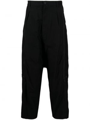 Pantaloni din bumbac Yohji Yamamoto negru