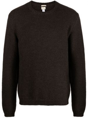 Пуловер с кръгло деколте Massimo Alba кафяво