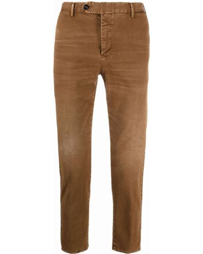 Pantalones rectos slim fit Pt01 marrón