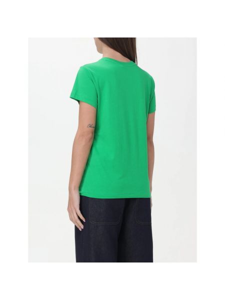 Top de algodón de tela jersey de cuello redondo Ralph Lauren verde