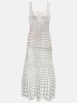 Jedwabna sukienka długa Chloã© srebrna