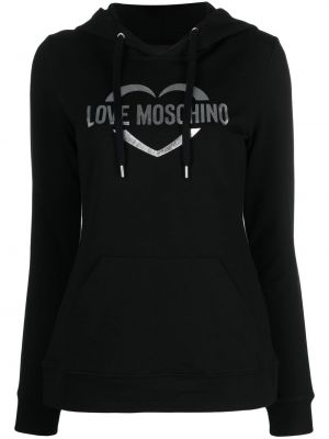 Hanorac cu glugă Love Moschino - Negru