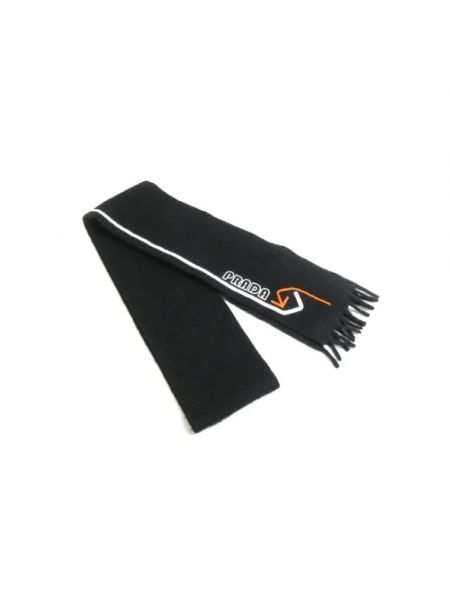 Bufanda de cachemir con estampado de cachemira retro Prada Vintage negro