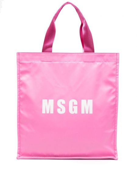 Shopper torbica s printom Msgm ružičasta