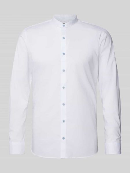 Koszula slim fit ze stójką Olymp No. Six biała