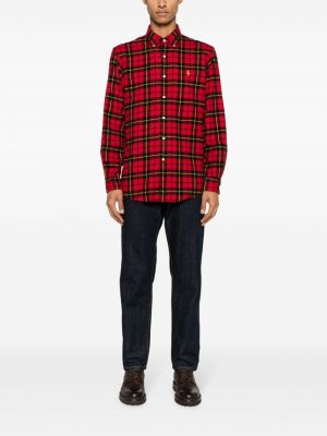 Koszula w kratkę filcowa Polo Ralph Lauren czerwona