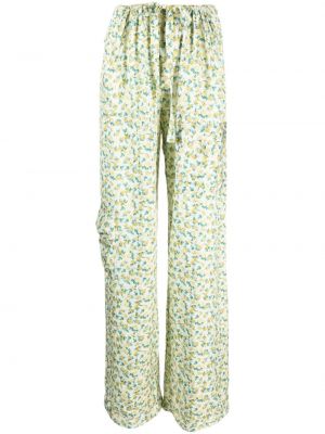 Ravne hlače s cvetličnim vzorcem s potiskom Cormio