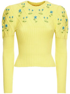 Плетен памучен пуловер бродиран Cormio