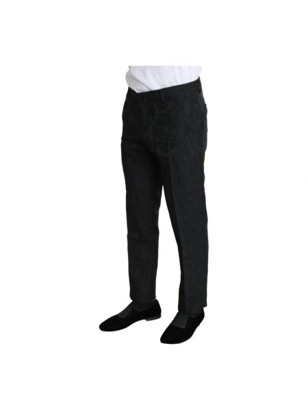 Pantalones slim fit de flores Dolce & Gabbana negro