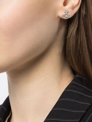 Boucles d'oreilles avec perles à boucle Vivienne Westwood argenté