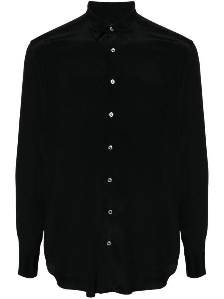 Černá saténová košile Lardini