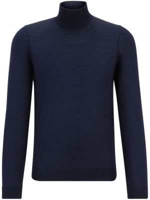 Pletený sveter Boss modrá