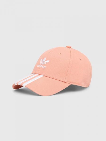 Bombažna kapa Adidas Originals oranžna