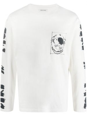 T-shirt en coton à imprimé à motifs abstraits Henrik Vibskov blanc