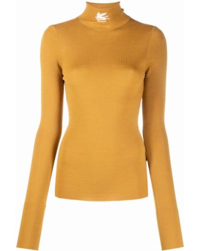 Jersey con bordado de tela jersey Etro amarillo