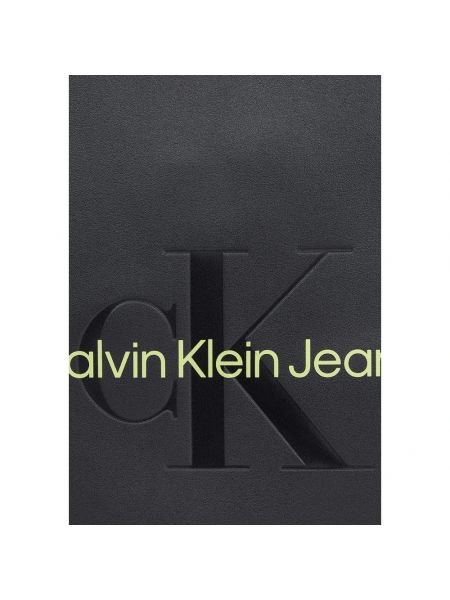 Shopperka slim fit z nadrukiem Calvin Klein Jeans czarna