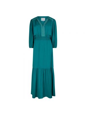 Sukienka długa bawełniana z wiskozy Dante 6 - niebieski