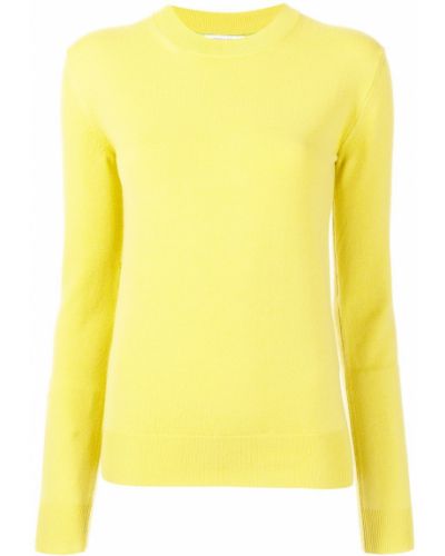Jersey de tela jersey de cuello redondo Bottega Veneta amarillo