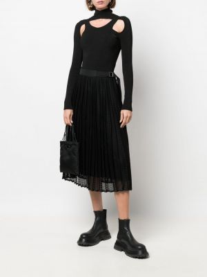Plisované midi sukně Moncler černé