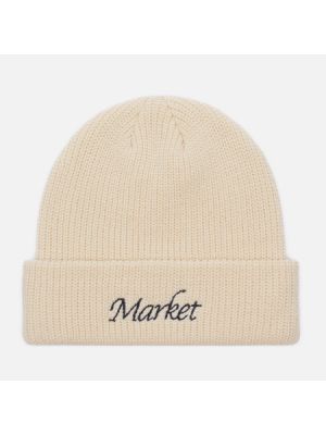 Пуховая шапка Market бежевая