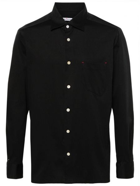 Klasikiniai medvilninė marškiniai Kiton juoda