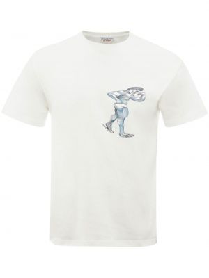 T-krekls ar apdruku Jw Anderson balts