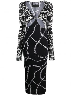 Midi šaty s potiskem Versace Jeans Couture