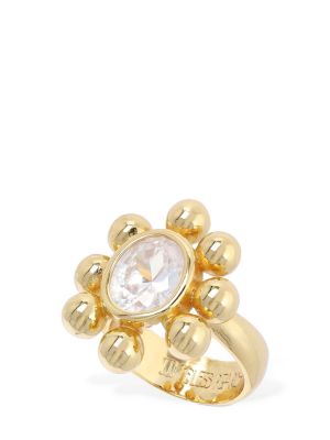 Gėlėtas žiedas su kristalais Timeless Pearly auksinė