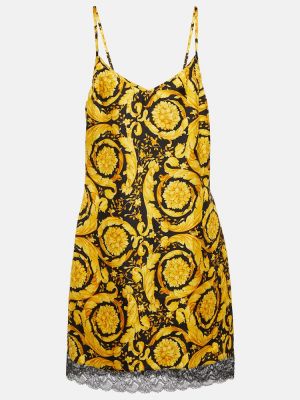 Jedwabna sukienka Versace żółta