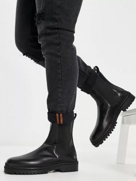 Кожаные ботинки челси Walk London черные