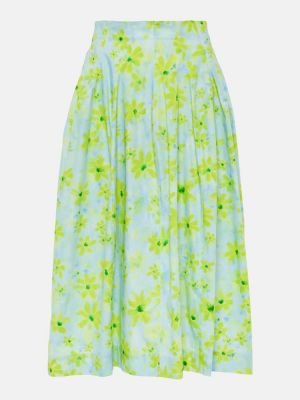 Kvetinová bavlnená midi sukňa Marni