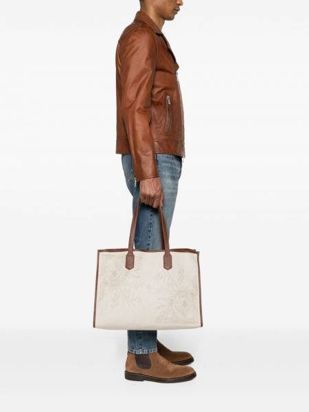Geblümte shopper handtasche mit print Eleventy braun