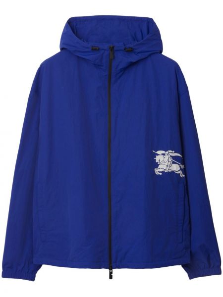 Veste à capuche avec applique Burberry bleu