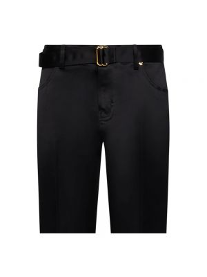 Pantalones chinos de raso de seda Tom Ford negro
