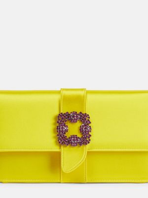 Сатенени чанта тип „портмоне“ Manolo Blahnik жълто