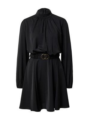 Jednofarebné priliehavé košeľové šaty na zips Ax Paris - čierna