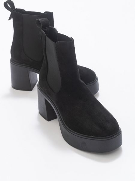 Semišové členkové topánky Luvishoes čierna
