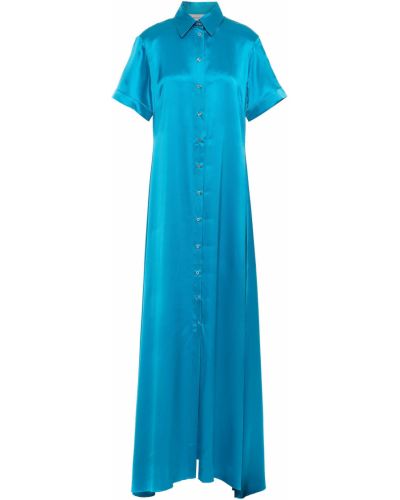Sukienka długa z jedwabiu Marques Almeida, niebieski