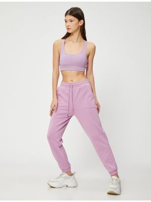 Sportovní kalhoty z modalu Koton růžové