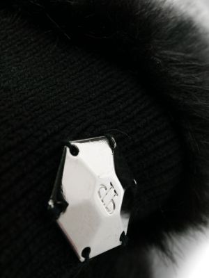 Rukavice s kožíškem Philipp Plein černé