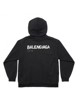 Kokvilnas kapučdžemperis Balenciaga melns