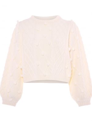 Памучен пуловер Izia бяло