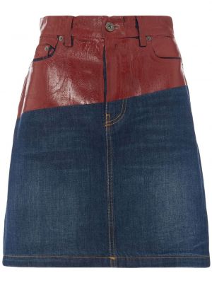 Klasické bavlněné džínová sukně na zip Jw Anderson - modrá